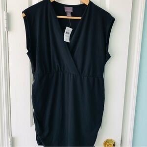 Maternity Top Size Large  Short Sleeved NWT Black